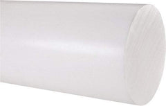 Made in USA - 1' Long, 4" Diam, PTFE (Virgin) Plastic Rod - White - Exact Industrial Supply