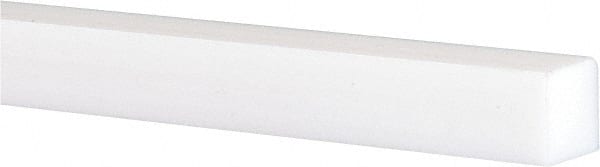 Made in USA - 5' x 3/4" x 3/4" White PTFE (Virgin) Square Bar - Exact Industrial Supply