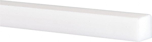 Made in USA - 5' x 5/8" x 5/8" White PTFE (Virgin) Square Bar - Exact Industrial Supply