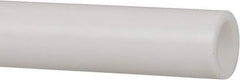 Made in USA - 7/8 Inch Outside Diameter x 6 Ft. Long, Plastic Round Tube - PTFE (Virgin), +/- 0.025 Inch Tolerance - Exact Industrial Supply