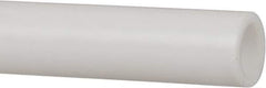 Made in USA - 1 Inch Outside Diameter x 6 Ft. Long, Plastic Round Tube - PTFE (Virgin), +/- 0.025 Inch Tolerance - Exact Industrial Supply