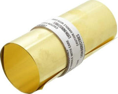 Made in USA - 5 Ft. Long x 6 Inch Wide x 0.002 Inch Thick, Roll Shim Stock - Brass - Exact Industrial Supply