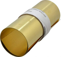 Made in USA - 5 Ft. Long x 6 Inch Wide x 0.004 Inch Thick, Roll Shim Stock - Brass - Exact Industrial Supply