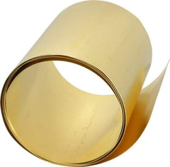 Made in USA - 5 Ft. Long x 6 Inch Wide x 0.01 Inch Thick, Roll Shim Stock - Brass - Exact Industrial Supply