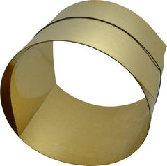 Made in USA - 5 Ft. Long x 6 Inch Wide x 0.015 Inch Thick, Roll Shim Stock - Brass - Exact Industrial Supply
