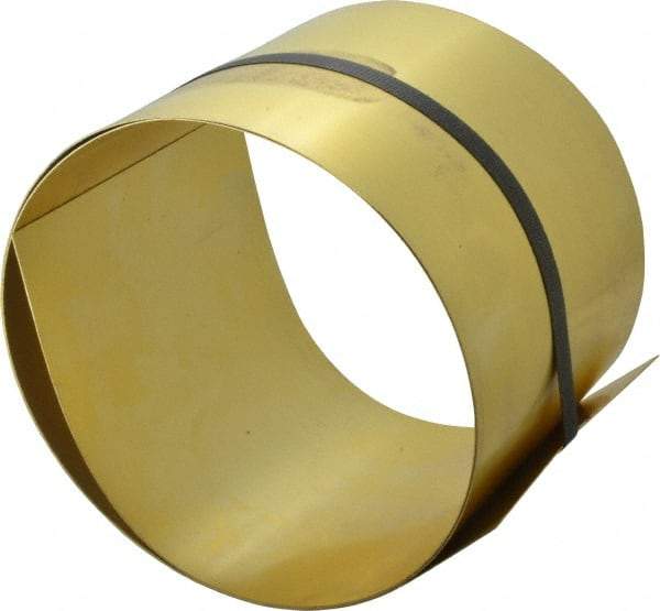 Made in USA - 5 Ft. Long x 6 Inch Wide x 0.025 Inch Thick, Roll Shim Stock - Brass - Exact Industrial Supply