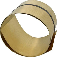 Made in USA - 5 Ft. Long x 6 Inch Wide x 0.031 Inch Thick, Roll Shim Stock - Brass - Exact Industrial Supply