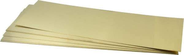 Made in USA - 10 Piece, 18 Inch Long x 6 Inch Wide x 0.025 Inch Thick, Shim Sheet Stock - Brass - Exact Industrial Supply