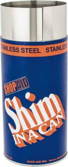 Made in USA - 1.25 m Long x 150 mm Wide x 0.25 mm Thick, Roll Shim Stock - Stainless Steel - Exact Industrial Supply