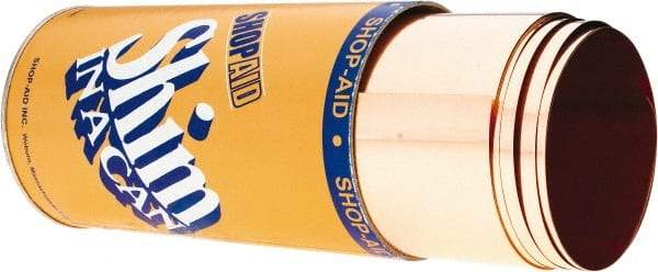 Made in USA - 100 Inch Long x 6 Inch Wide x 0.005 Inch Thick, Roll Shim Stock - Copper - Exact Industrial Supply