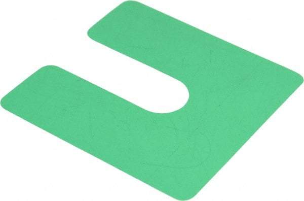 Made in USA - 20 Piece, 4" Wide x 4" Long Plastic Slotted Shim - Green - Exact Industrial Supply