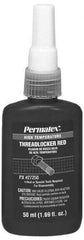 Permatex - 50 mL Bottle, Red, High Strength Liquid Threadlocker - Series 272, 24 hr Full Cure Time, Hand Tool, Heat Removal - Exact Industrial Supply