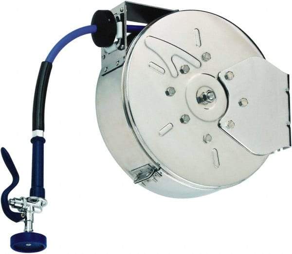 T&S Brass - 30' Spring Retractable Hose Reel - 300 psi, Hose Included - Exact Industrial Supply