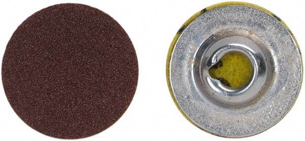 Merit Abrasives - 3/4" Disc Diam, 36 Grit, Aluminum Oxide Quick Change Disc - Type S Attaching System, Coated, Brown, 40,000 RPM, ALO Series - Exact Industrial Supply