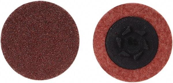 Merit Abrasives - 3" Disc Diam, 24 Grit, Aluminum Oxide Quick Change Disc - Type P Attaching System, Coated, Brown, 20,000 RPM, ALO Series - Exact Industrial Supply