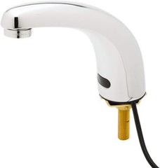 T&S Brass - Deck Mounted Single Hole Electronic User Adjustable Temperature Control Mixer Faucet - Powered by 120 Volt AC/DC, 5" Cast Spout, Single Hole Mounting Centers - Exact Industrial Supply