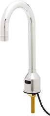 T&S Brass - Deck Mounted Single Hole Electronic User Adjustable Temperature Control Mixer Faucet - Powered by 120 Volt AC/DC, Gooseneck Spout, Single Hole Mounting Centers - Exact Industrial Supply