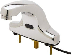 T&S Brass - Deck Mounted Single Hole Electronic User Adjustable Temperature Control Mixer Faucet - Powered by 120 Volt AC/DC, 5" Cast Spout, 4" Mounting Centers - Exact Industrial Supply
