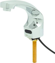 T&S Brass - Deck Plate Mounted Electronic User Adjustable Temperature Control Mixer Faucet - Powered by 120 Volt AC/DC, 5" Cast Spout, Single Hole Mounting Centers - Exact Industrial Supply
