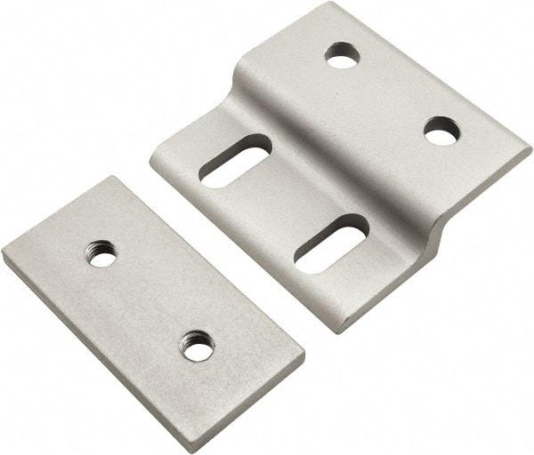 80/20 Inc. - 50mm Wide, Open Shelving Accessory/Component - Aluminum, Clear Anodized Finish, 49mm Long, Use with 25 Series & Bolt Kits 75-3404 & 13-6312 - Exact Industrial Supply