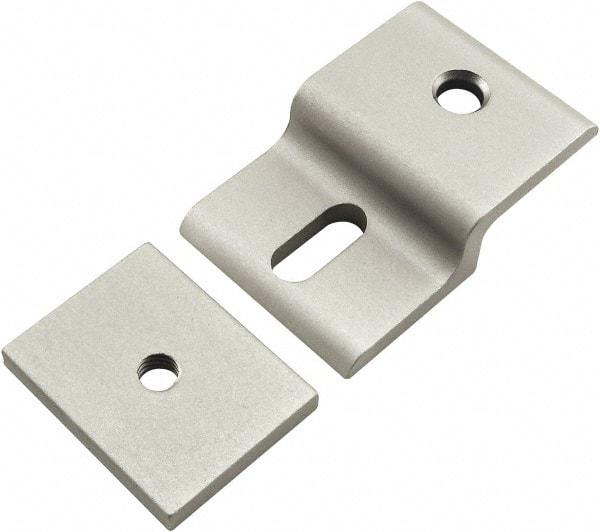 80/20 Inc. - 25mm Wide, Open Shelving Accessory/Component - Aluminum, Clear Anodized Finish, 49mm Long, Use with 25 Series & Bolt Kits 75-3404 & 13-6312 - Exact Industrial Supply