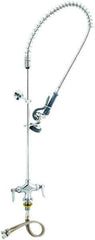 T&S Brass - Riser with Spring Guide, 2 Way Design, Deck Mount, Deck Pre Rinse Faucet Assembly - Lever Handle - Exact Industrial Supply