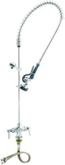 T&S Brass - Riser with Spring Guide, 2 Way Design, Deck Mount, Deck Pre Rinse Faucet Assembly - Lever Handle - Exact Industrial Supply