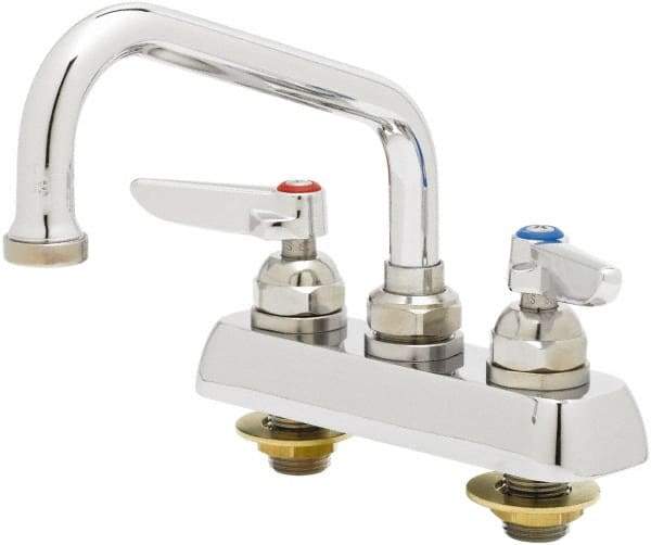 T&S Brass - Standard, 2 Way Design, Deck Mount, Workboard Deck Mount Faucet - 6 Inch Spout, Lever Handle - Exact Industrial Supply