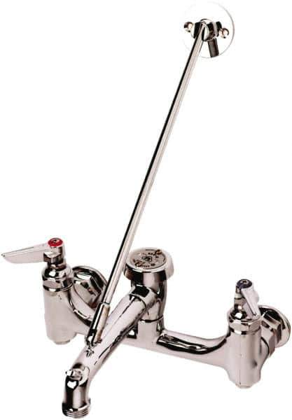 T&S Brass - Standard with Hose Thread, 2 Way Design, Wall Mount, Laundry Faucet - Lever Handle - Exact Industrial Supply