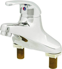 T&S Brass - Lever Handle, Deck Mounted Bathroom Faucet - One Handle, Pop Up Drain, Standard Spout - Exact Industrial Supply