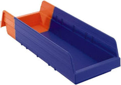 Akro-Mils - 17-7/8" Deep, Blue/Orange Hopper Shelf Bin - 4" High x 6-5/8" Wide x 17-7/8" Long - Exact Industrial Supply