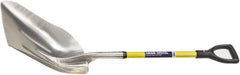 Ability One - 19" High x 15-1/4" Wide Round Steel Shovel - 29" Long Fiberglass Straight Handle - Exact Industrial Supply