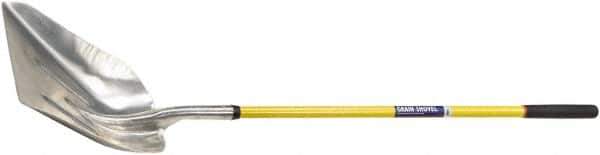 Ability One - 19" High x 15-1/4" Wide Round Steel Shovel - 51" Long Fiberglass Straight Handle - Exact Industrial Supply