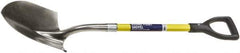 Ability One - 12" High x 9" Wide Round Steel Shovel - 29" Long Fiberglass Straight Handle - Exact Industrial Supply