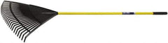 Ability One - Leaf Rake with 51" Straight Fiberglass Handle - 26 Tines, 12" Tine Length - Exact Industrial Supply