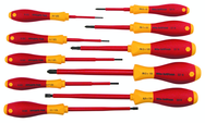 Insulated Slotted Screwdriver 2.0; 2.5; 3.0; 3.5; 4.5; 6.5mm & Phillips #0; 1; 2; 3. 10 Piece Set - Exact Industrial Supply
