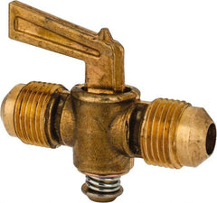 Parker - 3/8" Tube, Flare to Flare Drain Cock & Shutoff Valve - 30 Max psi - Exact Industrial Supply