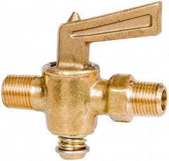 Parker - 1/8" Pipe, Male Pipe to Male Pipe Drain Cock & Shutoff Valve - 1/8-27 Thread, 30 Max psi - Exact Industrial Supply