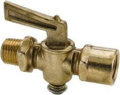 Parker - 1/4" Pipe, Female Pipe to Male Pipe Drain Cock & Shutoff Valve - 1/4-18 Thread, 30 Max psi - Exact Industrial Supply