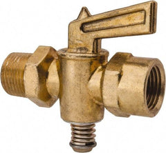 Parker - 3/8" Pipe, Female Pipe to Male Pipe Drain Cock & Shutoff Valve - 3/8-18 Thread, 30 Max psi - Exact Industrial Supply