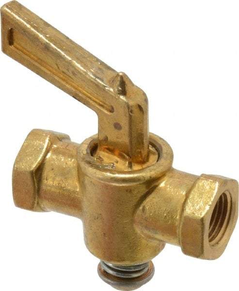 Parker - 1/8" Pipe, Female Pipe to Female Pipe Drain Cock & Shutoff Valve - 1/8-27 Thread, 30 Max psi - Exact Industrial Supply