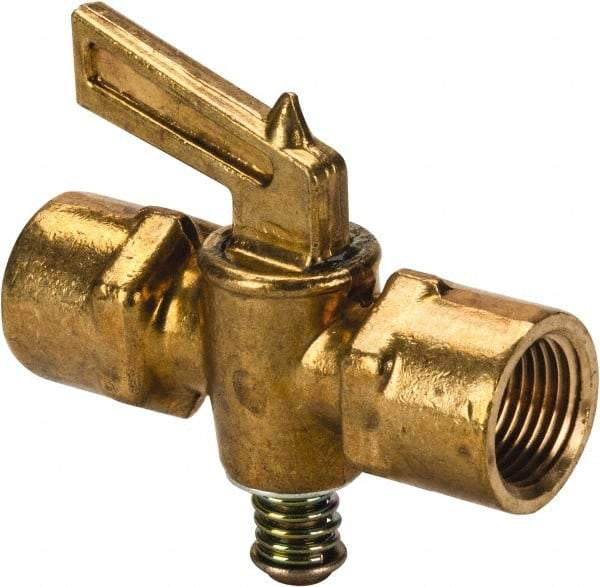 Parker - 3/8" Pipe, Female Pipe to Female Pipe Drain Cock & Shutoff Valve - 3/8-18 Thread, 30 Max psi - Exact Industrial Supply