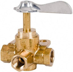 Parker - 1/4" Pipe, Female Pipe Drain Cock & Shutoff Valve - 1/4-18 Thread, 30 Max psi - Exact Industrial Supply
