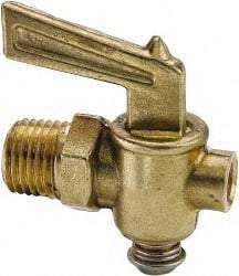 Parker - 1/2" Pipe, Male Pipe Drain Cock & Shutoff Valve - 1/8-27 Thread, 150 Max psi - Exact Industrial Supply