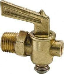 Parker - 1/4" Pipe, Male Pipe Drain Cock & Shutoff Valve - 1/4-18 Thread, 150 Max psi - Exact Industrial Supply