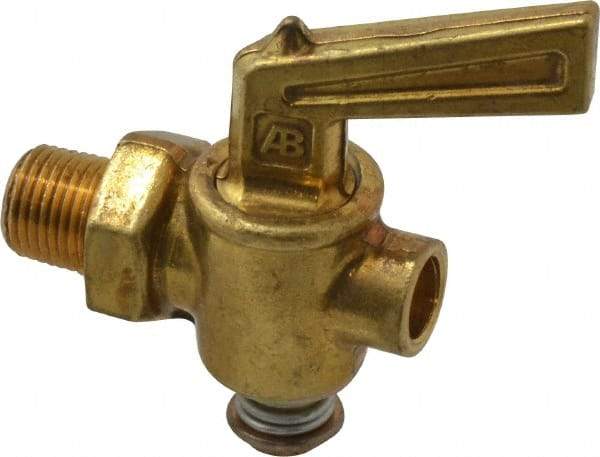 Parker - 1/8" Pipe, Male Pipe Drain Cock & Shutoff Valve - 1/8-27 Thread, 150 Max psi - Exact Industrial Supply