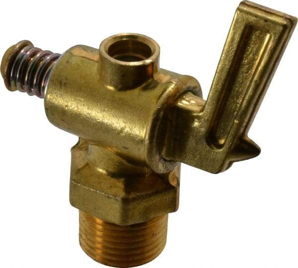 Parker - 3/8" Pipe, Male Pipe Drain Cock & Shutoff Valve - 3/8-18 Thread, 150 Max psi - Exact Industrial Supply