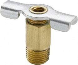 Parker - 1/8" Pipe, Internal Seal Drain Cock & Shutoff Valve - 1/8-27 Thread, 150 Max psi - Exact Industrial Supply
