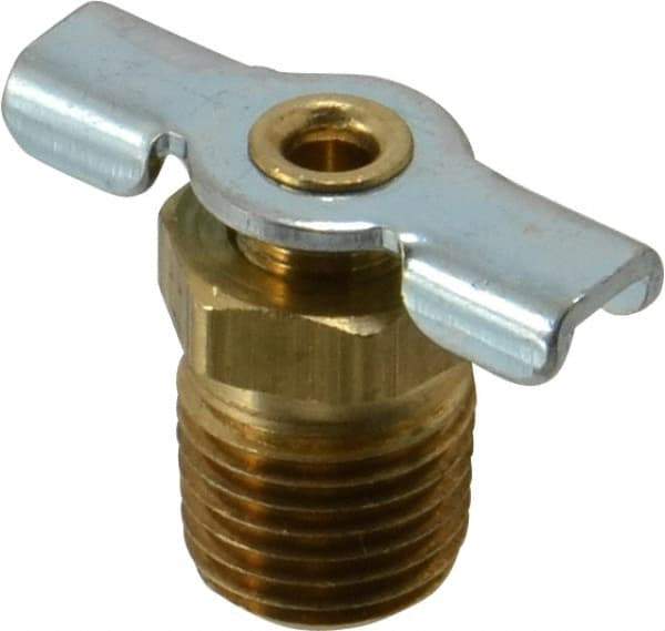 Parker - 1/4" Pipe, Internal Seal Drain Cock & Shutoff Valve - 1/4-18 Thread, 150 Max psi - Exact Industrial Supply