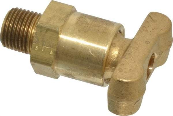 Parker - 1/8" Pipe, Male Pipe Drain Cock & Shutoff Valve - 1/8-27 Thread, 150 Max psi - Exact Industrial Supply